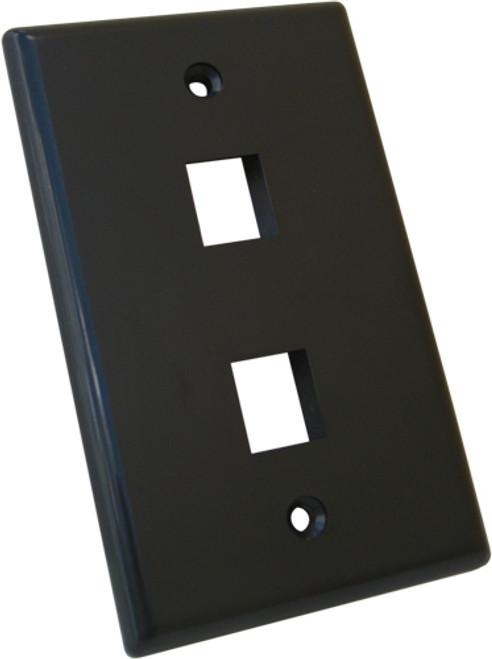 Keystone Wall Plate, 2-Port, Black