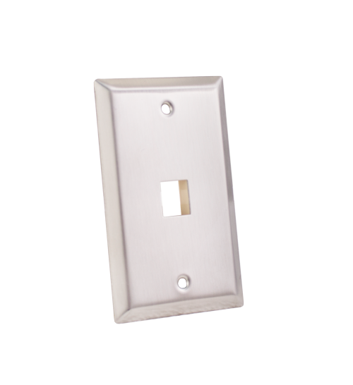 Wall Plate, 1-Port, Stainless Steel