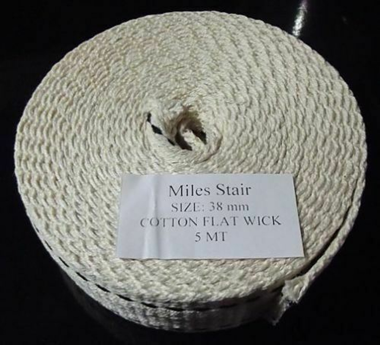 Flat Cotton Oil Lamp Wick By The Roll - 16 FEET!!! - Miles Stair's Wick Shop