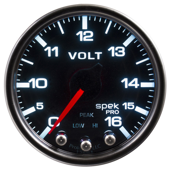 Autometer Spek-Pro Voltmeter Gauge 0-16 Volt 2-1/16 P34452