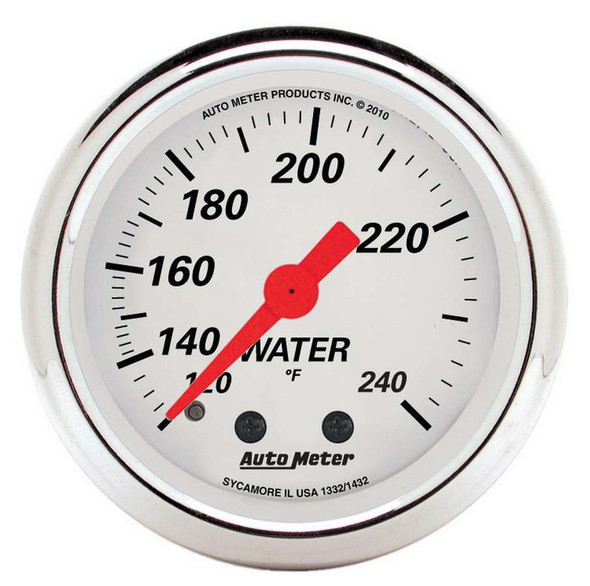 Autometer 2-1/16 A/W Water Temp Gauge 120-240 Degrees 1332
