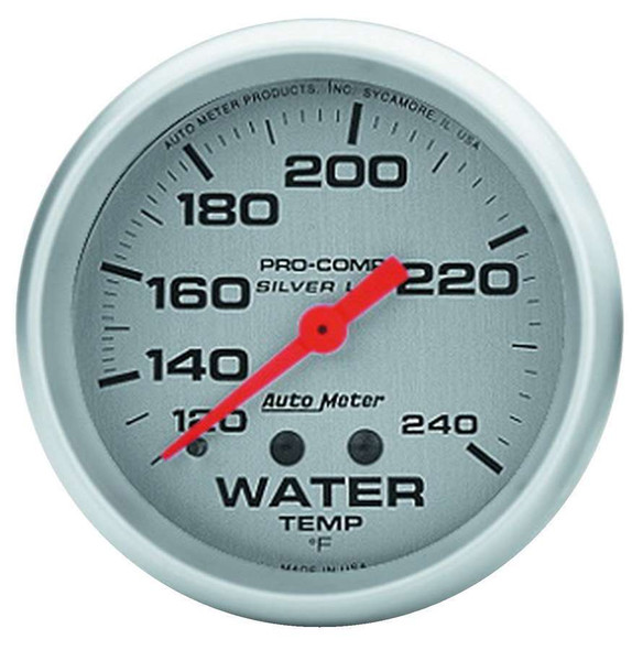 Autometer Pro Comp 2-5/8In Silver Liq-Fill Water 120-240 4632
