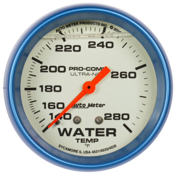 Autometer 2-5/8 Ultra-Nite Water Temp Gauge 140-280 4231