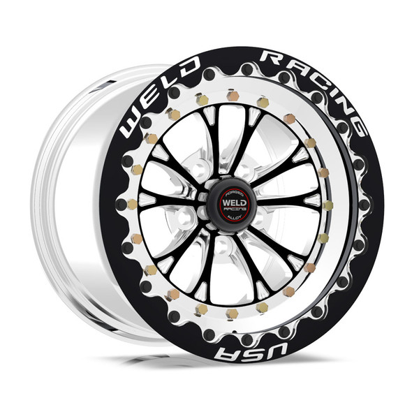 Weld Racing V-Series Drag Wheel Blk 15X12 5X4.5 Bc 6.0 Bs 84B-512212Mb