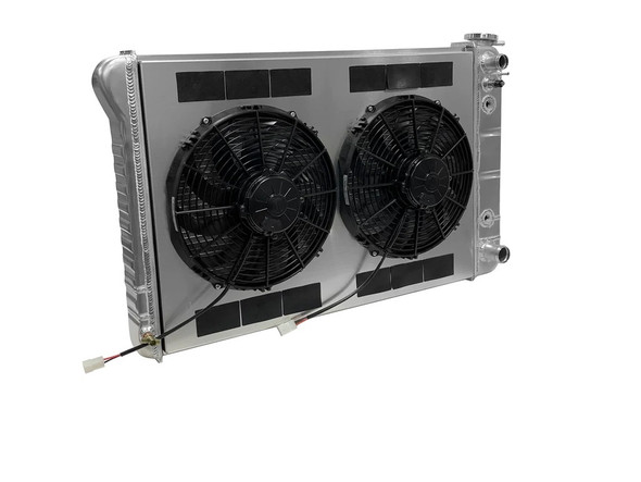 Radiator w/Fans C-10 Trk LS 73-86 Trans Raw