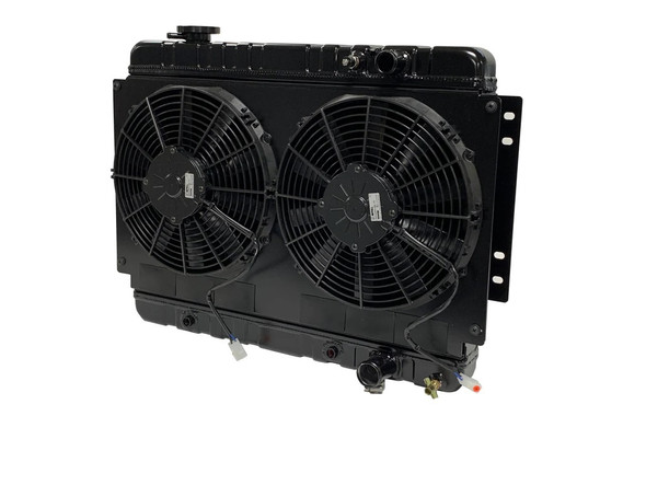 DEWITTS RADIATOR Radiator w/fans Chevelle 64-67 LS Man Trans Blk 32-6239002A