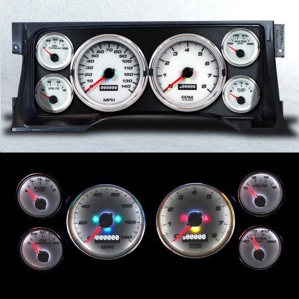 NEW VINTAGE USA Gauge Kit GM Truck 95-98 Performance  White 95101-03