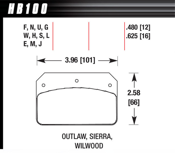 Hawk Brake Brake Pads  Hb100J.480