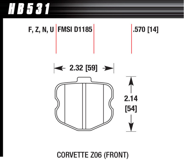 Hawk Brake 2006 Corvette Zo6 Perf Ceramic Hb531Z.570