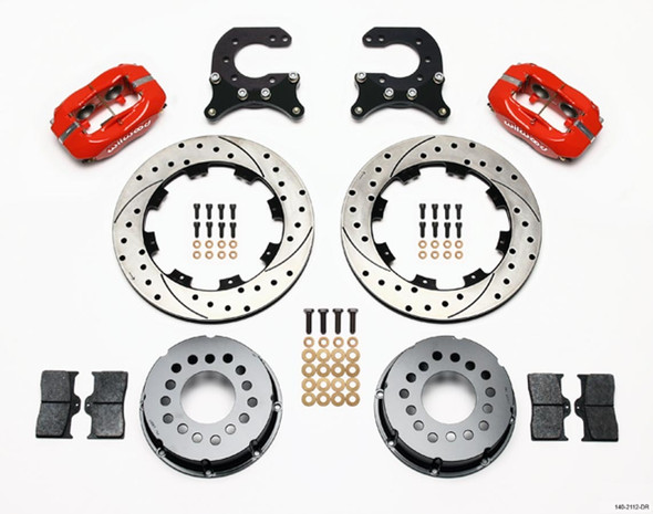 Wilwood Brake Kit Rear Chevy 12- Bolt Billet Caliper Red 140-2112-Dr