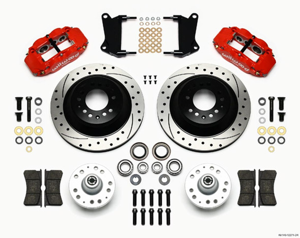 Wilwood Front Disc Brake Kit Red 67-72 Camaro Nova 12.88 140-12271-Dr