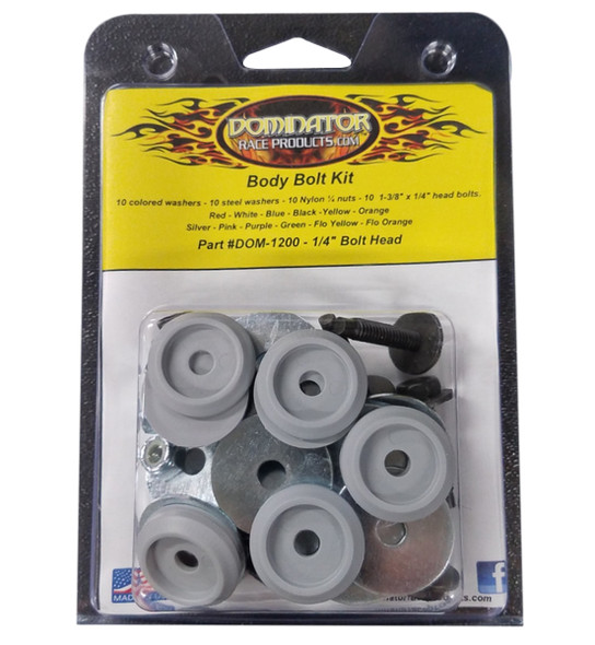 Dominator Racing Products Body Bolt Kit Gray Hex Head 1200-B-Gry