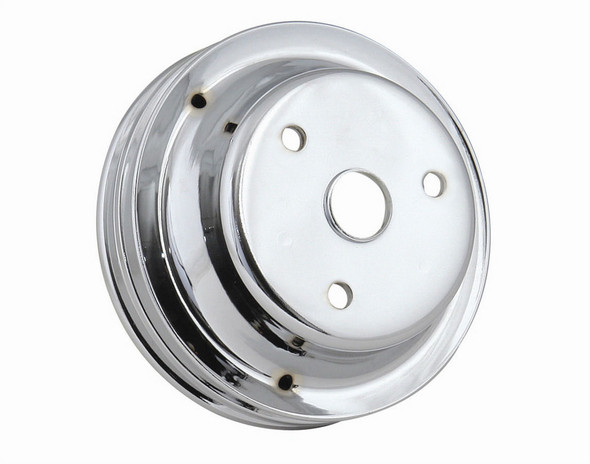 Mr. Gasket Chrome Crank Pulley Double Groove 4977
