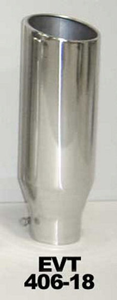 Pypes Performance Exhaust Exhaust Tip 4In X 6In 18In L Polished Bolt-On Evt406-18