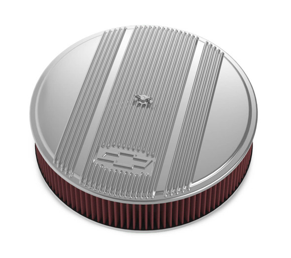 Holley 14 X 3 Air Cleaner Finned Bowtie Polished 120-174