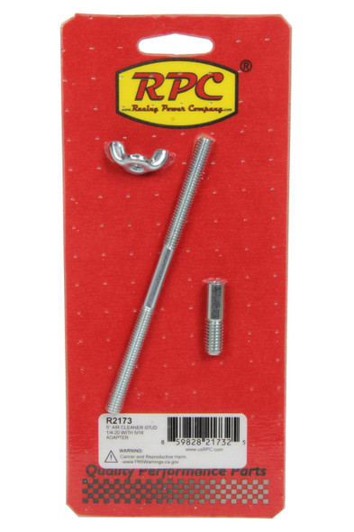 Racing Power Co-Packaged 5In Air Cleaner Stud 1/ 4-20 With 5/16 Adapter R2173