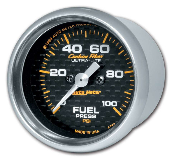 Autometer C/F 2-1/16In Fuel Press. Gauge 0-100Psi 4763