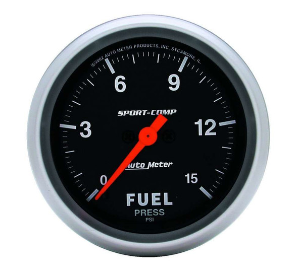 Autometer Sport Comp 2-5/8In Fuel 0-15 Psi Elec. 3561