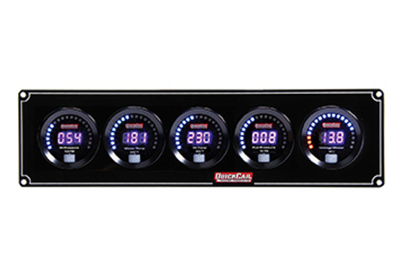 Quickcar Racing Products Digital 5-Gauge Panel Op/Wt/Ot/Fp/Volts 67-5037