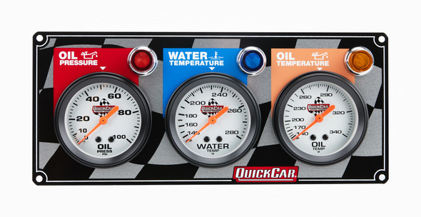 Quickcar Racing Products 3 Gauge Panel Op/Wt/Ot  61-6011