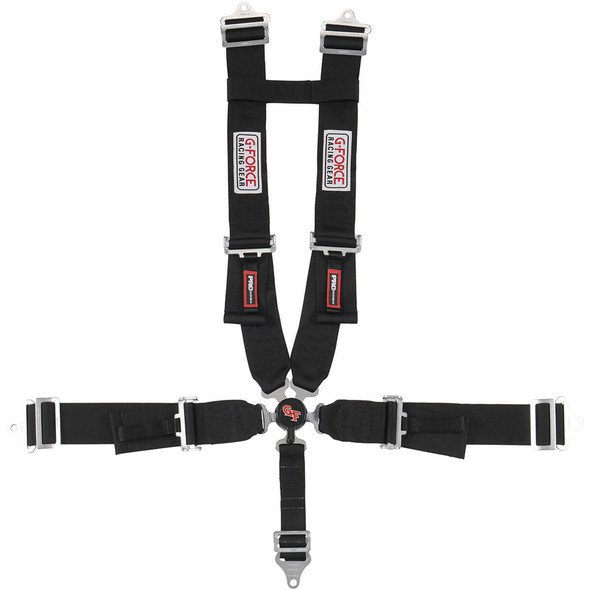 G-Force 5Pt Harness Set Black Camlock Pull-Down Lap 7030Bk