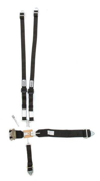 Hooker Harness 5-Pt Harness Hans Alum. Ll Usd Ratchet Adj Black 52110