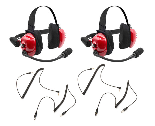Rugged Radios Headset Track Talk Red Linkable Intercom 2 Pack H80-X2