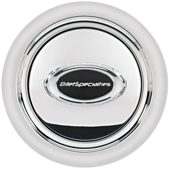 Billet Specialties Horn Button Smooth Polished W/Black Logo 32725