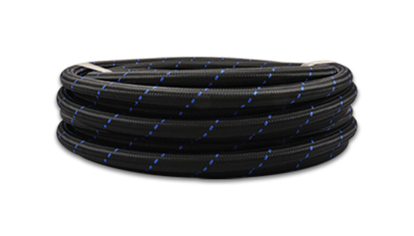 Vibrant Performance 20Ft Roll -6 Black Blue Nylon Braided Flex Hose 11976B