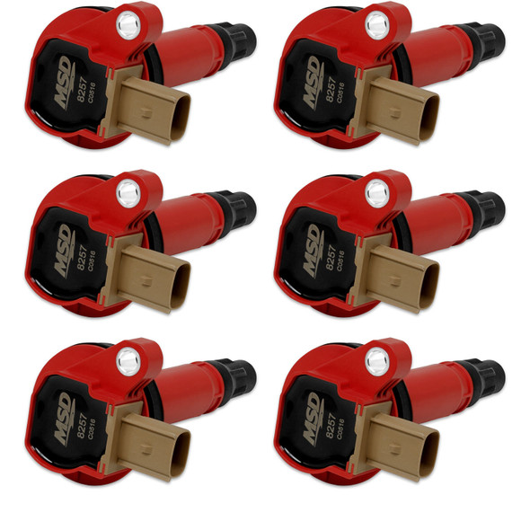 Msd Ignition Coils 6Pk Ford Eco-Boost 3.5L V6 11-16  Red 82576
