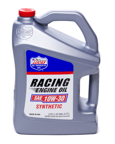 Lucas Oil Synthetic Racing Oil 10W 30 5Qt Bottle Luc10611