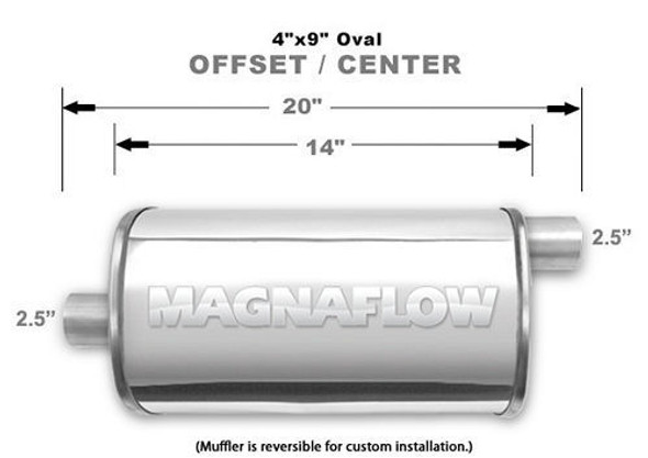 Magnaflow Perf Exhaust Stainless Muffler 2.5In Offset In/Center Out 14326