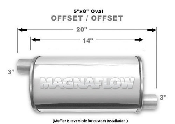 Magnaflow Perf Exhaust Stainless Muffler 3In Offset In/Offset Out 14239