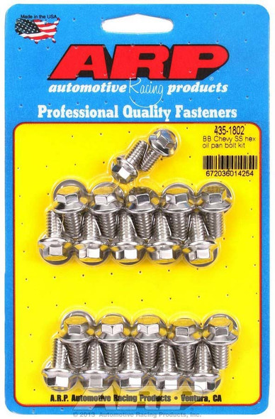 Arp Bbc S/S Oil Pan Bolt Kit 6Pt. 435-1802