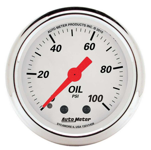 Autometer 2-1/16 A/W Oil Pressure Gauge 0-100Psi 1321