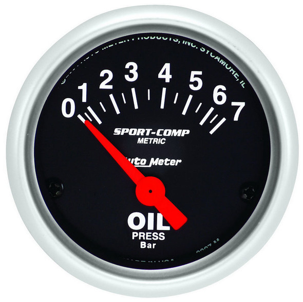Autometer 2-1/16 Mini S/C Oil Pressure Gauge - Metric 3327-M