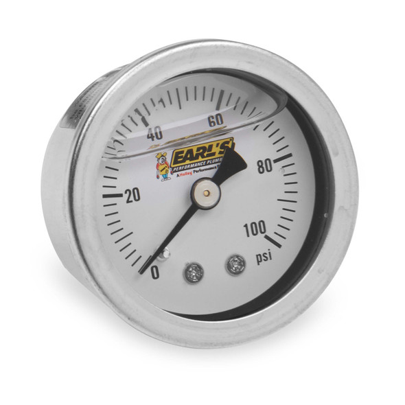 Earls Pressure Gauge 100Psi Liquid Filled 100187Erl