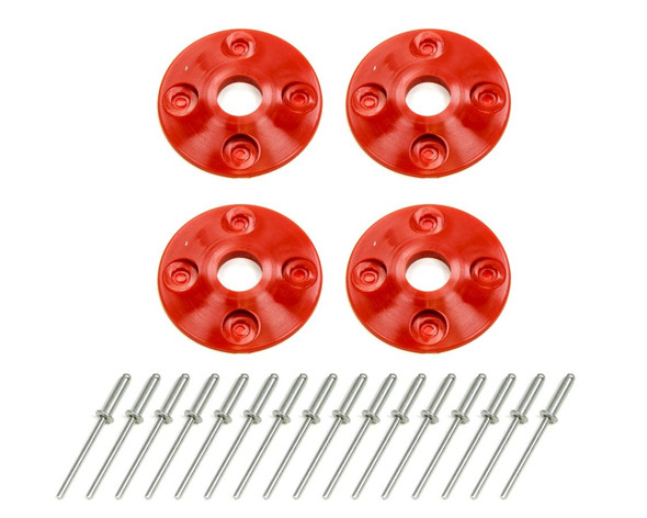 Dominator Racing Products Scuff Plate Plastic 4Pk Red 1202-Rd