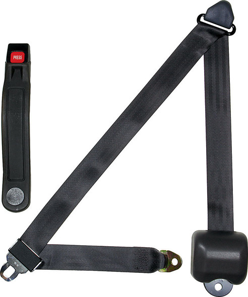 Allstar Performance Seat Belt Retractable 3Pt Charcoal All98117