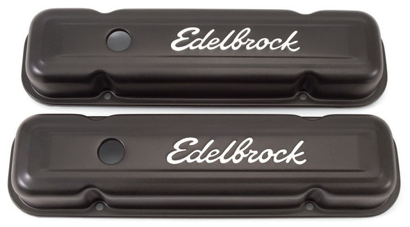 Edelbrock Valve Cover Kit Pontiac V8 Signature Series Blk 4453