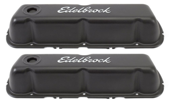 Edelbrock Valve Cover Kit Sbf Signature Series Black 4603