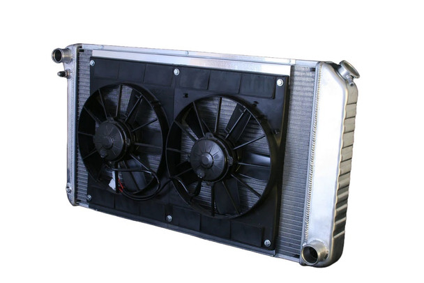 DEWITTS RADIATOR Radiator w/Fans Chevelle 73-77 Manual Trans Raw 32-4139034M
