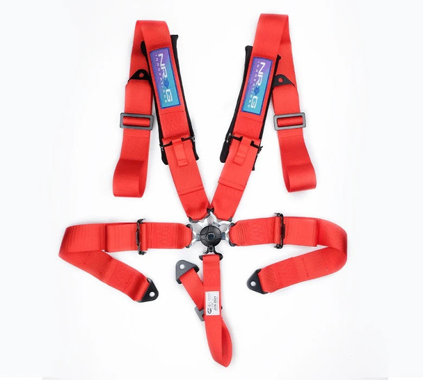NRG INNOVATION Harness 5pt Camlock Red w/Pads SFI 16.1 SBH-B6PCRD