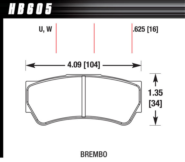 Hawk Brake Brembo Dtc-30 Brake Pads  Hb605W.625