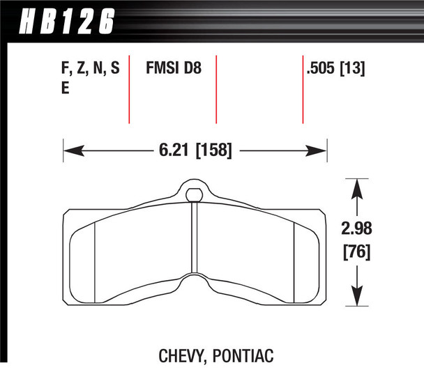 Hawk Brake Performance Street Brake Pads (4) Hb126Z.505