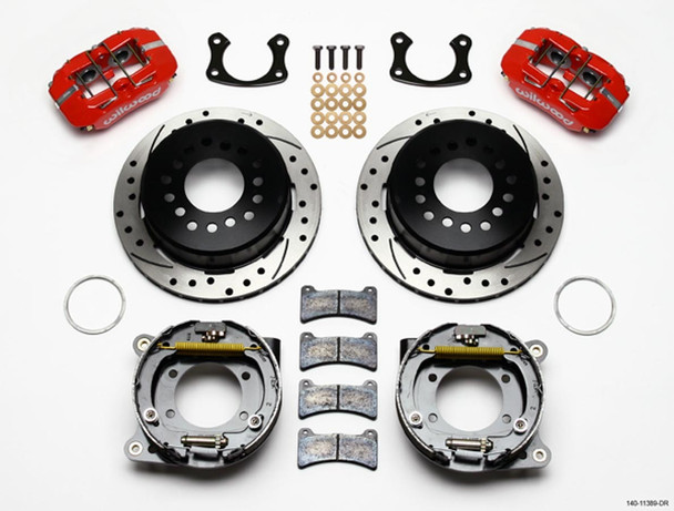 Wilwood Rear Disc Brake Kit Big Ford Red Caliper Drilled 140-11389-Dr