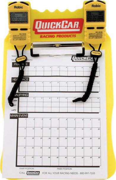 Quickcar Racing Products Clipboard Timing System Yellow 51-053