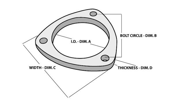 Vibrant Performance 3-Bolt Stainless Steel Flanges 2.5In I.D. 1482