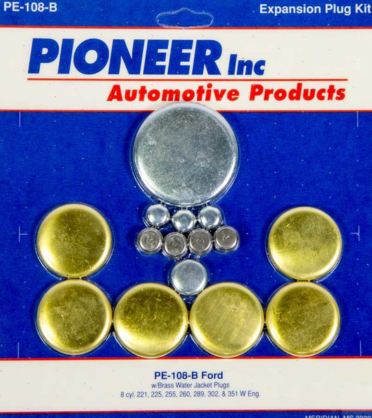 Pioneer 302 Ford Freeze Plug Kit - Brass Pe-108-B