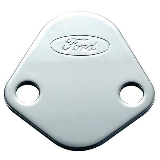 Ford Fuel Pump Block-Off Plate Chrome W/Ford Logo 302-290